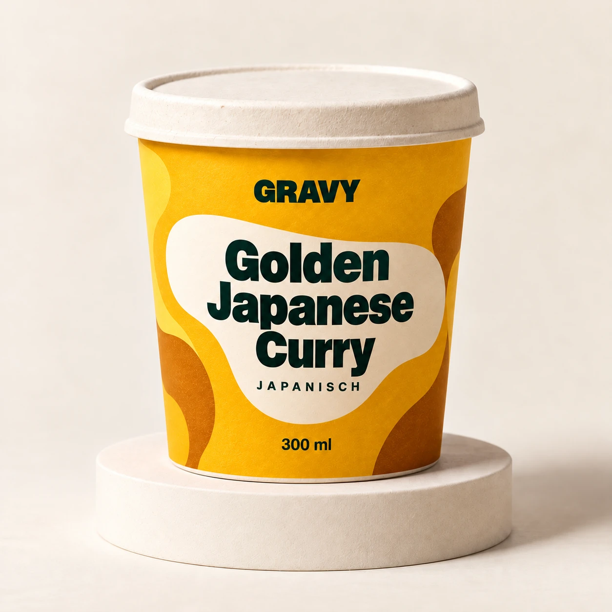 GRAVY Golden Japanese Curry – biologisch abbaubarer Becher mit Deckel, 300 ml Sauce