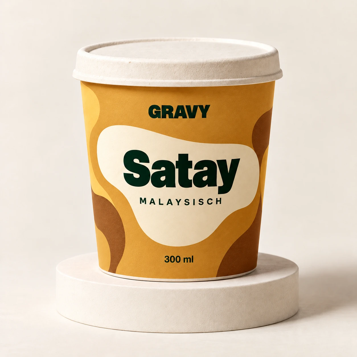 GRAVY Satay – biologisch abbaubarer Becher mit Deckel, 300 ml Sauce