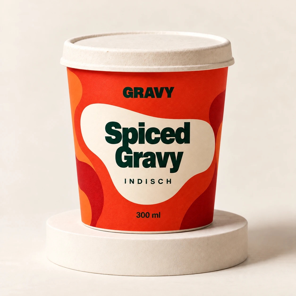 GRAVY Spiced Gravy – biologisch abbaubarer Becher mit Deckel, 300 ml Sauce